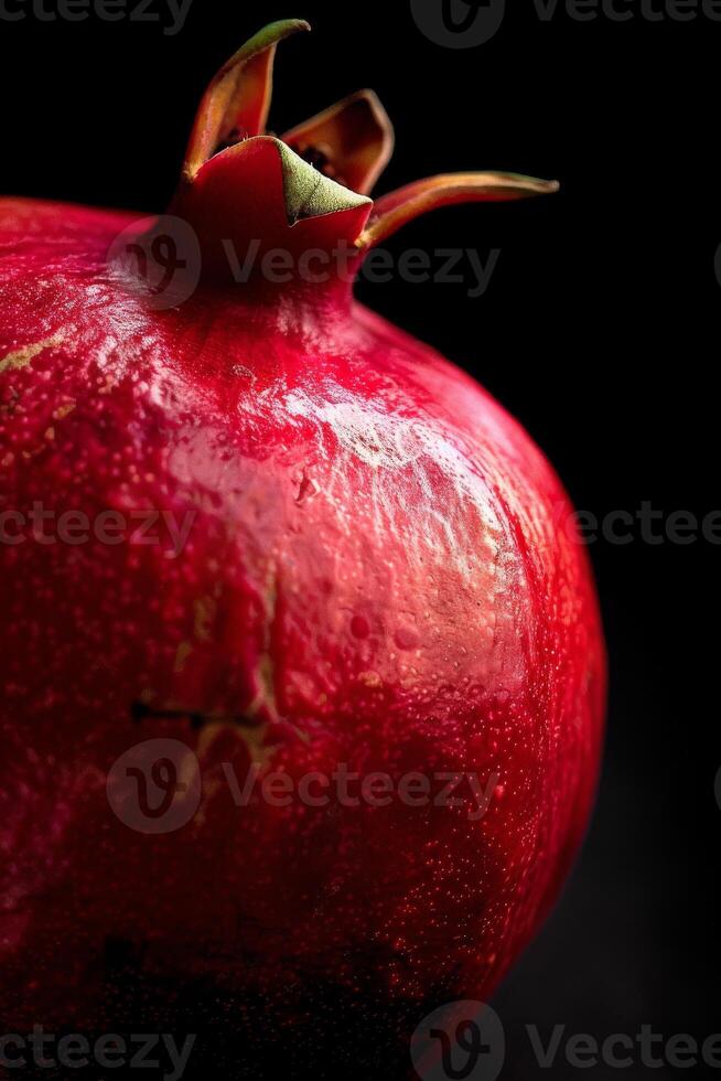 A close up of a red pomegranate photo