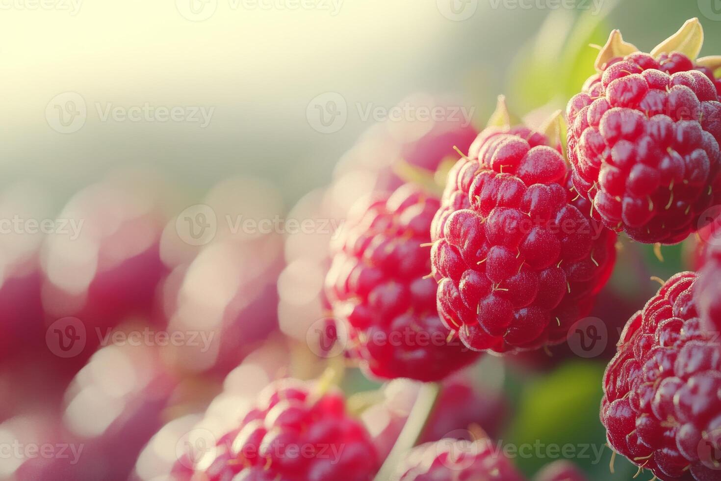 Raspberries are growing in the field photo