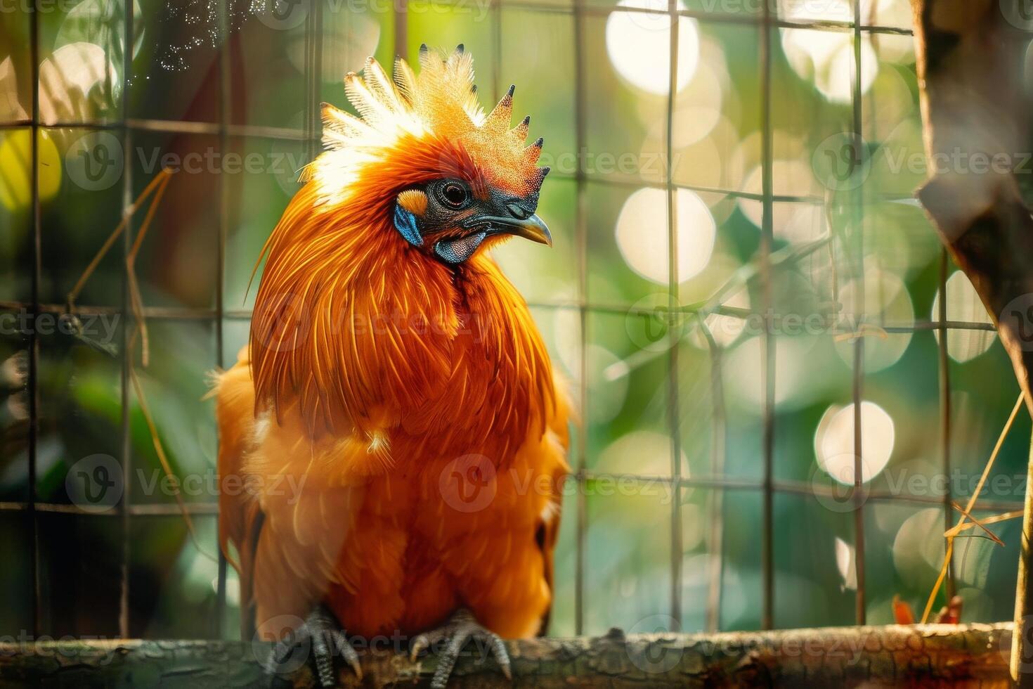 A colorful bird sitting on a branch photo