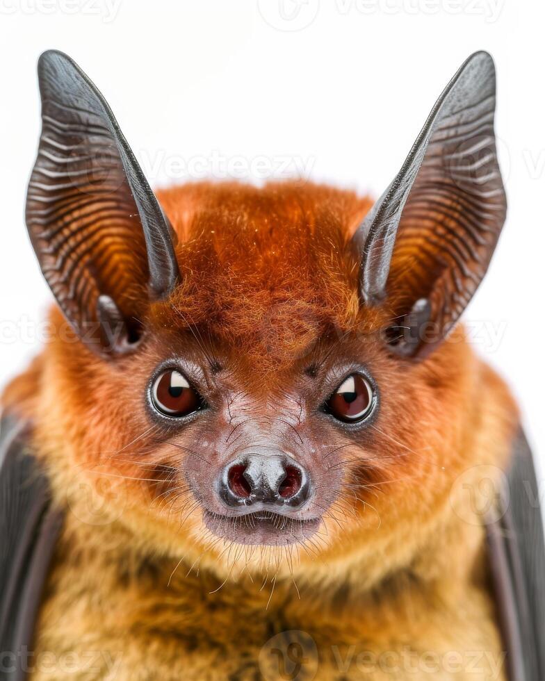 A close up of a bat with big ears photo