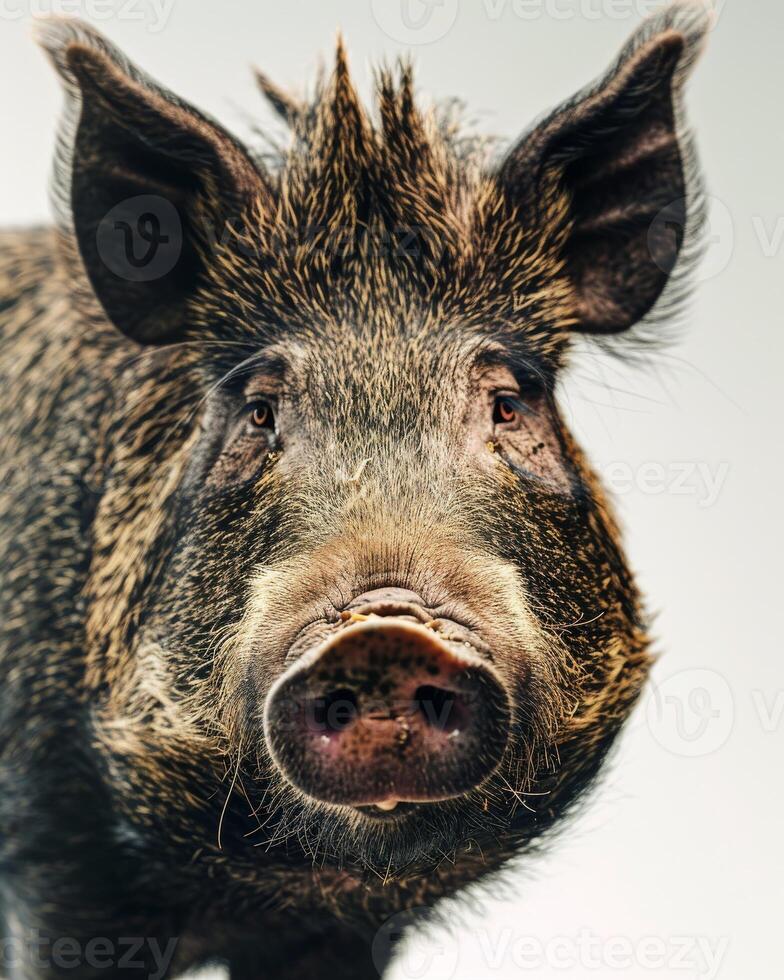 A close up of a pig with a big nose photo