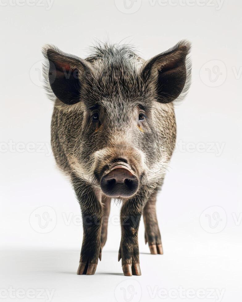 A pig standing on a white background photo