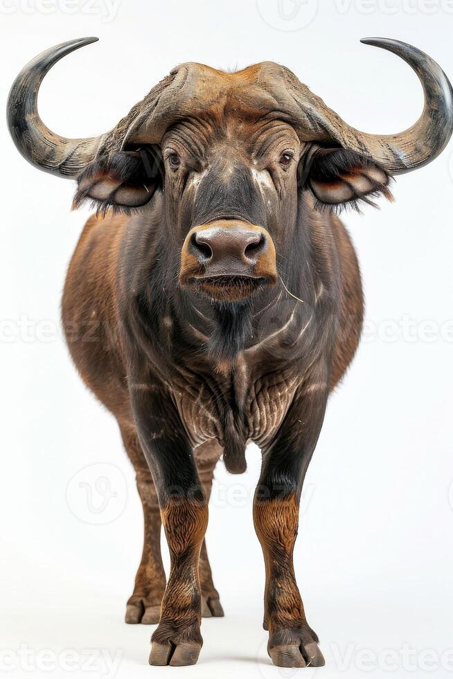 An image of a buffalo with large horns photo
