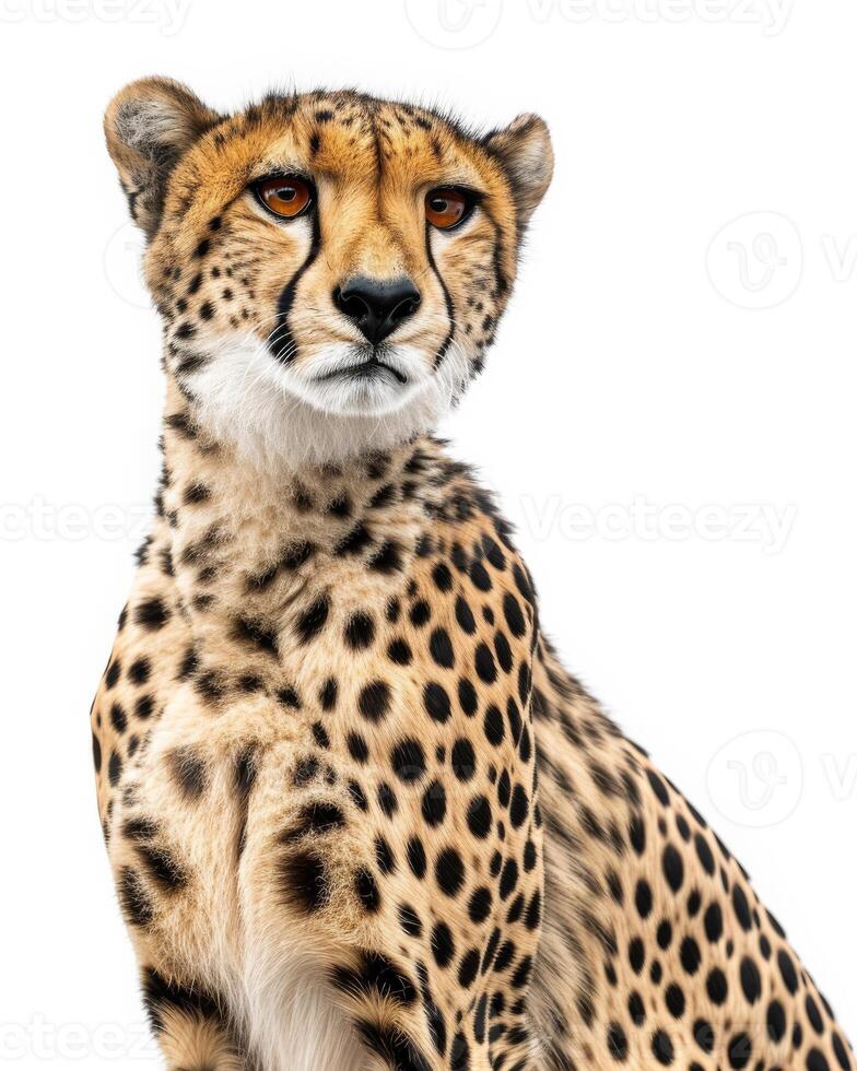 Cheetah isolated on white background photo