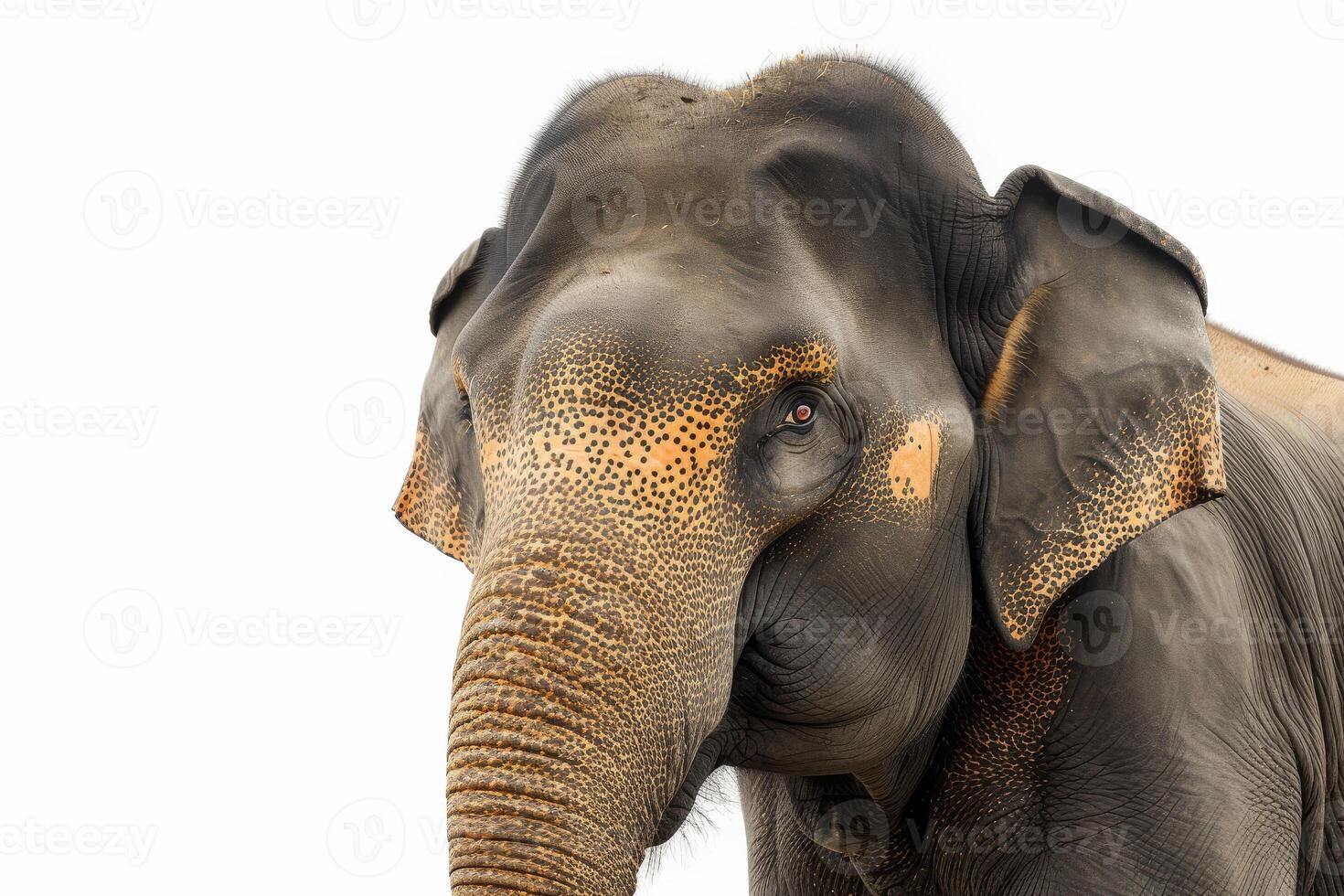 An elephant with a yellow spot on its forehead photo