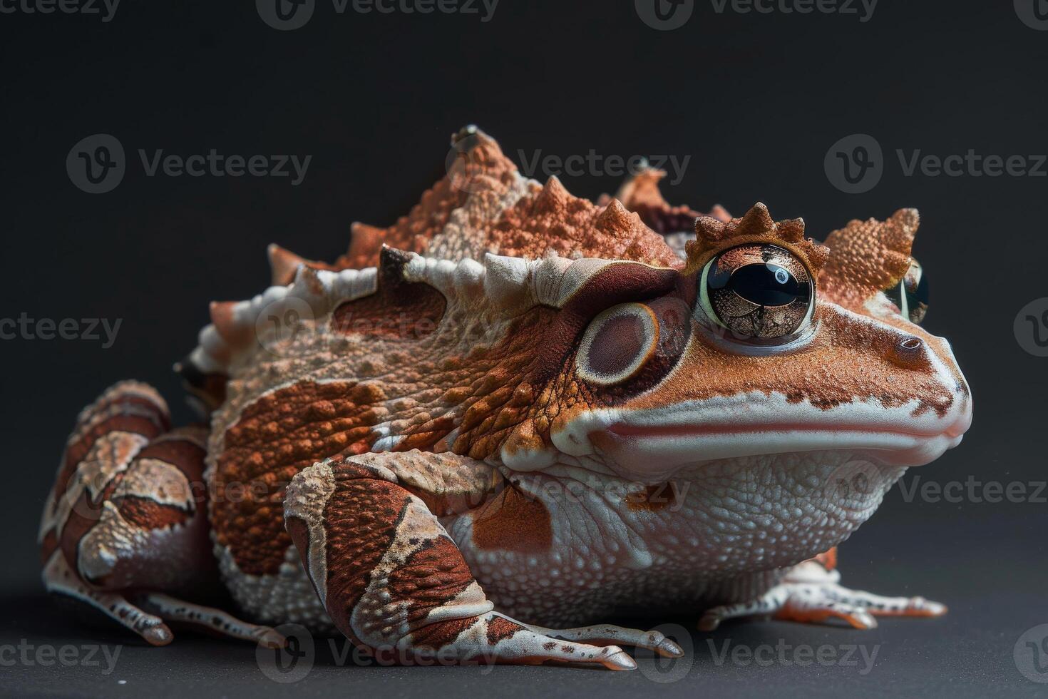 A close up of a frog with large eyes photo
