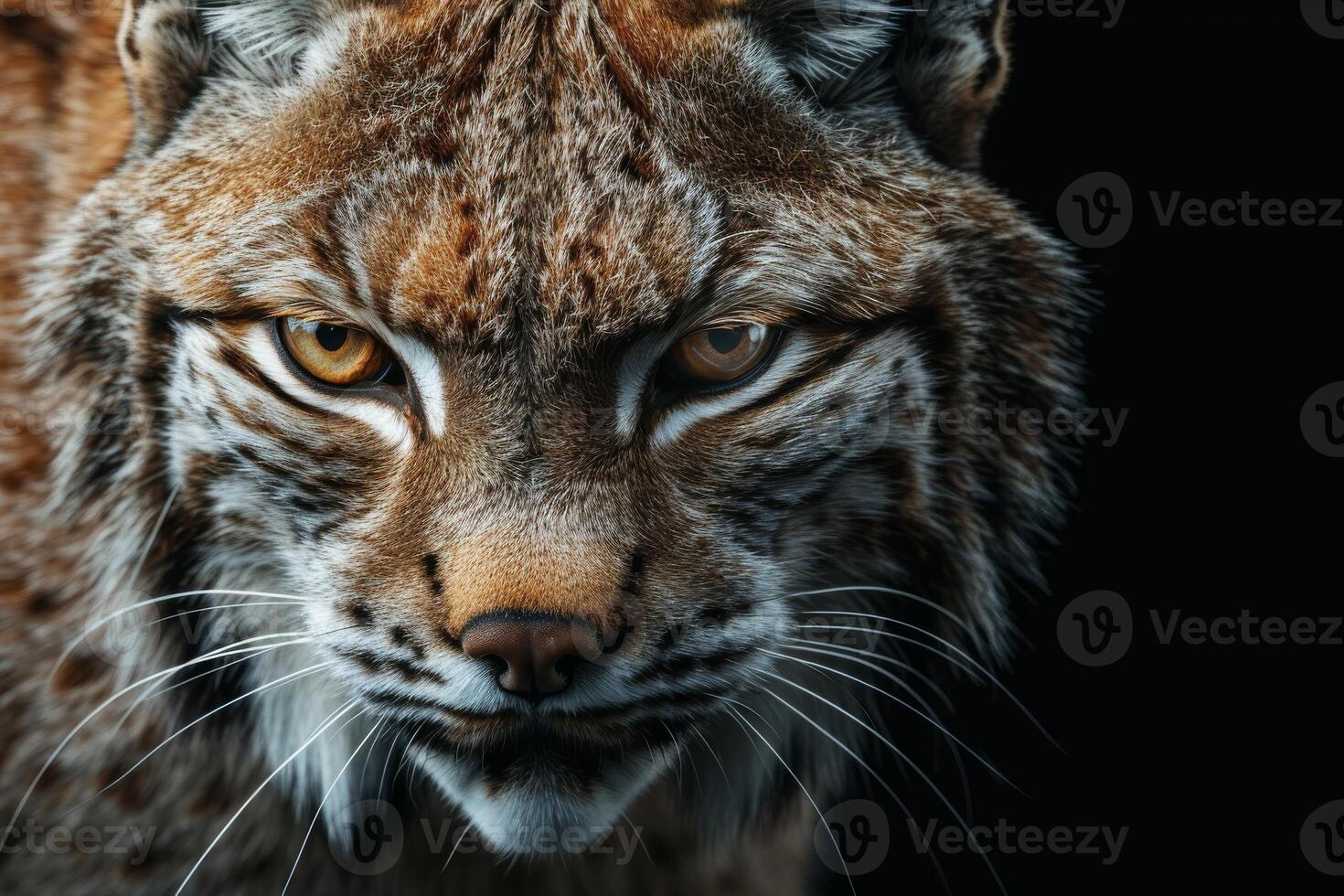 A close up of a lynx looking at the camera photo
