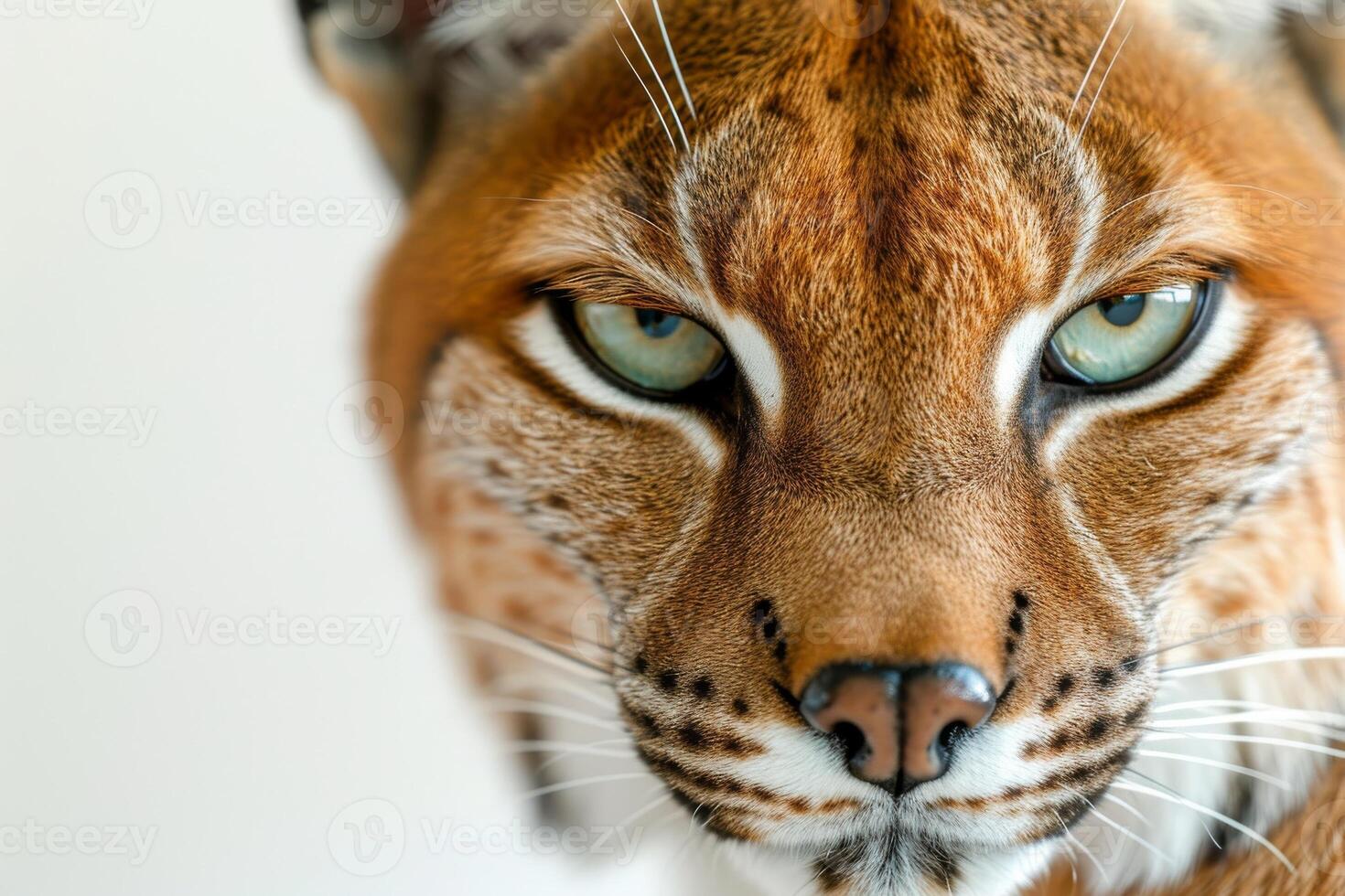 A close up of a lynx cat's face photo