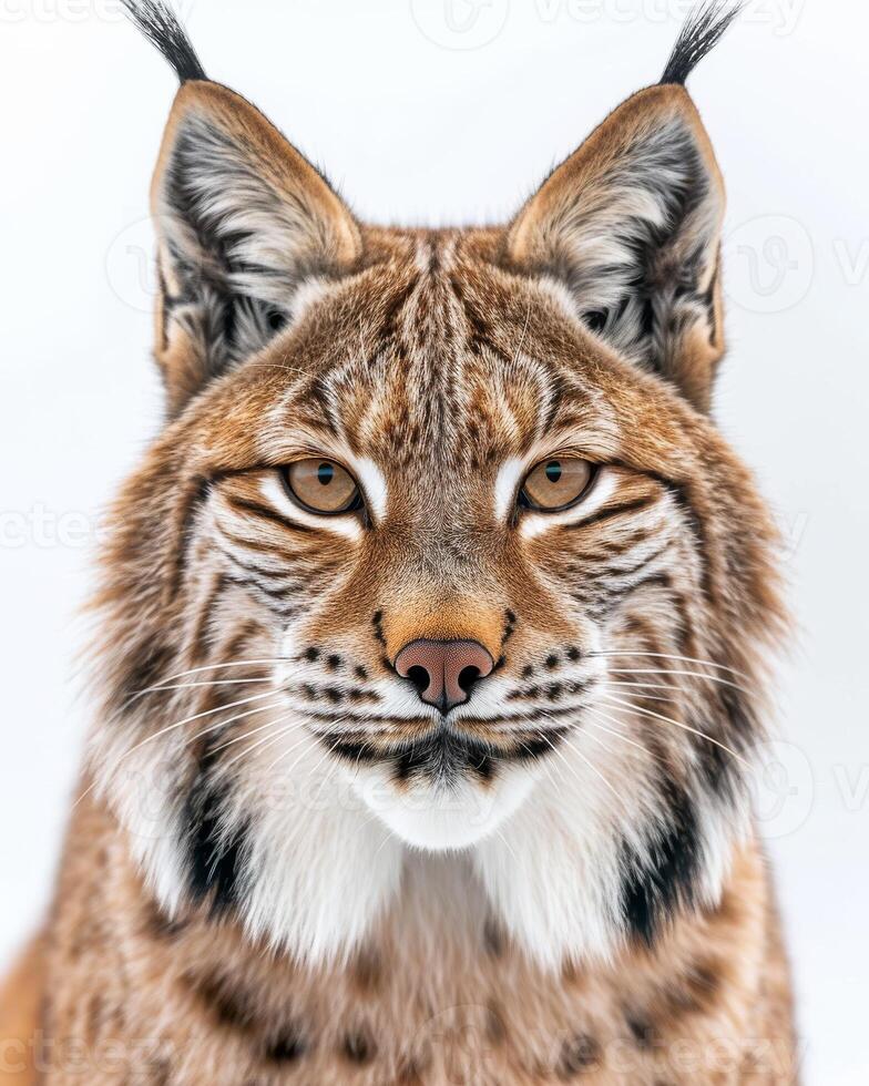 A close up of a lynx looking at the camera photo