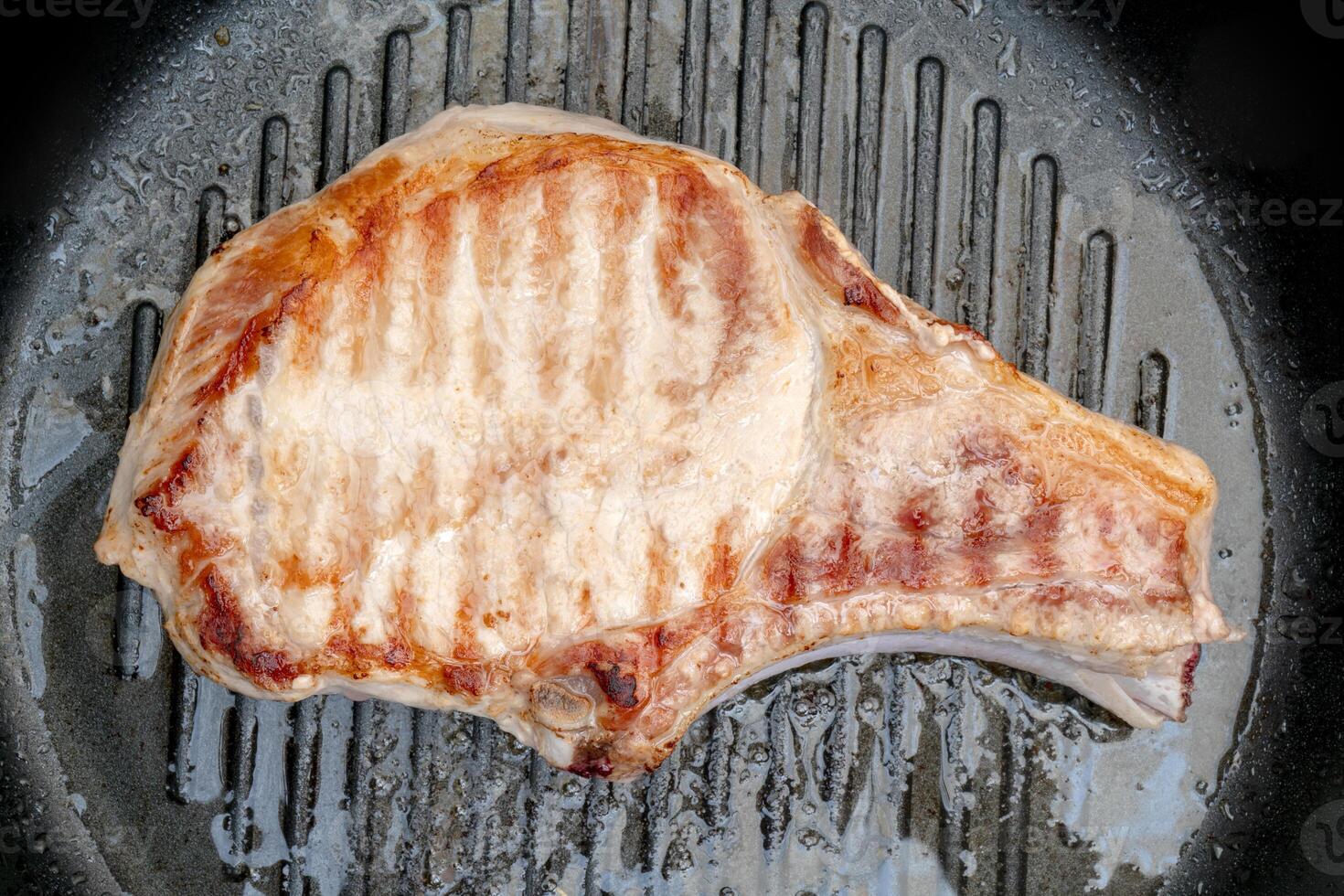 Grilled pork steak. photo