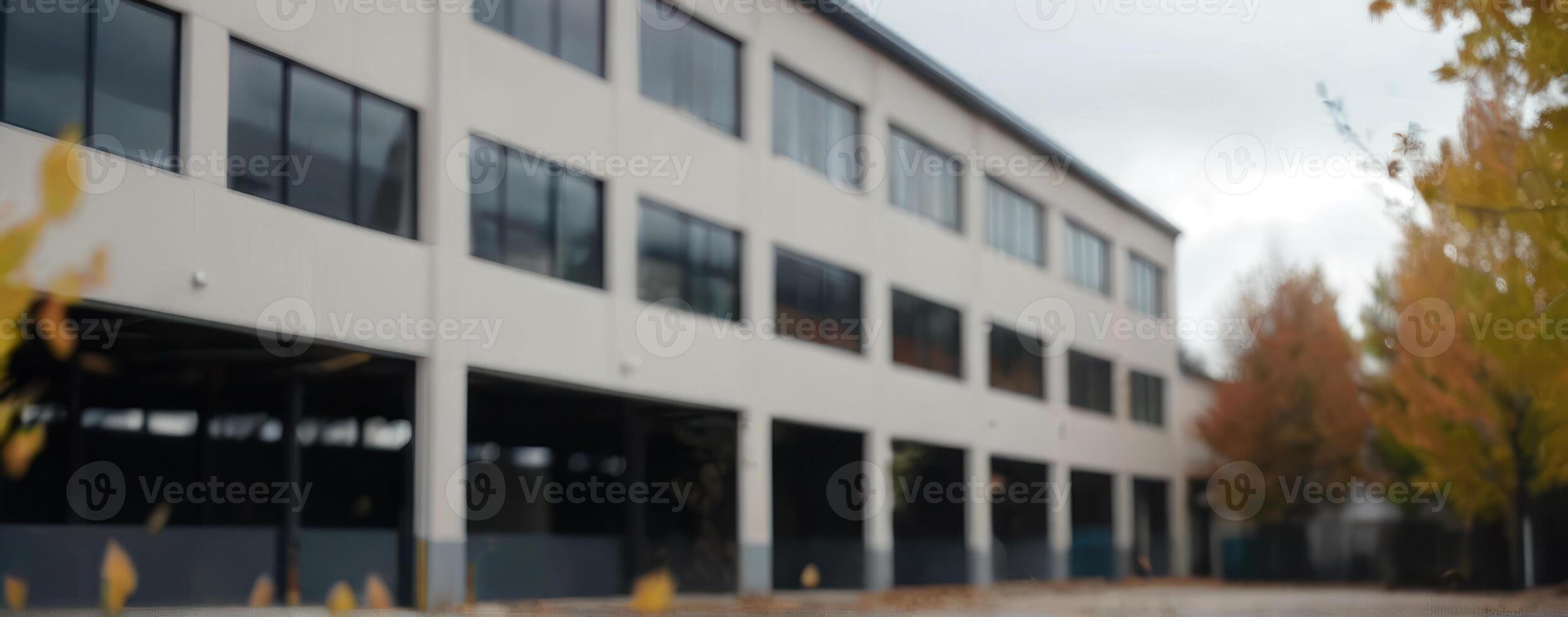 A blurry image of an office building photo