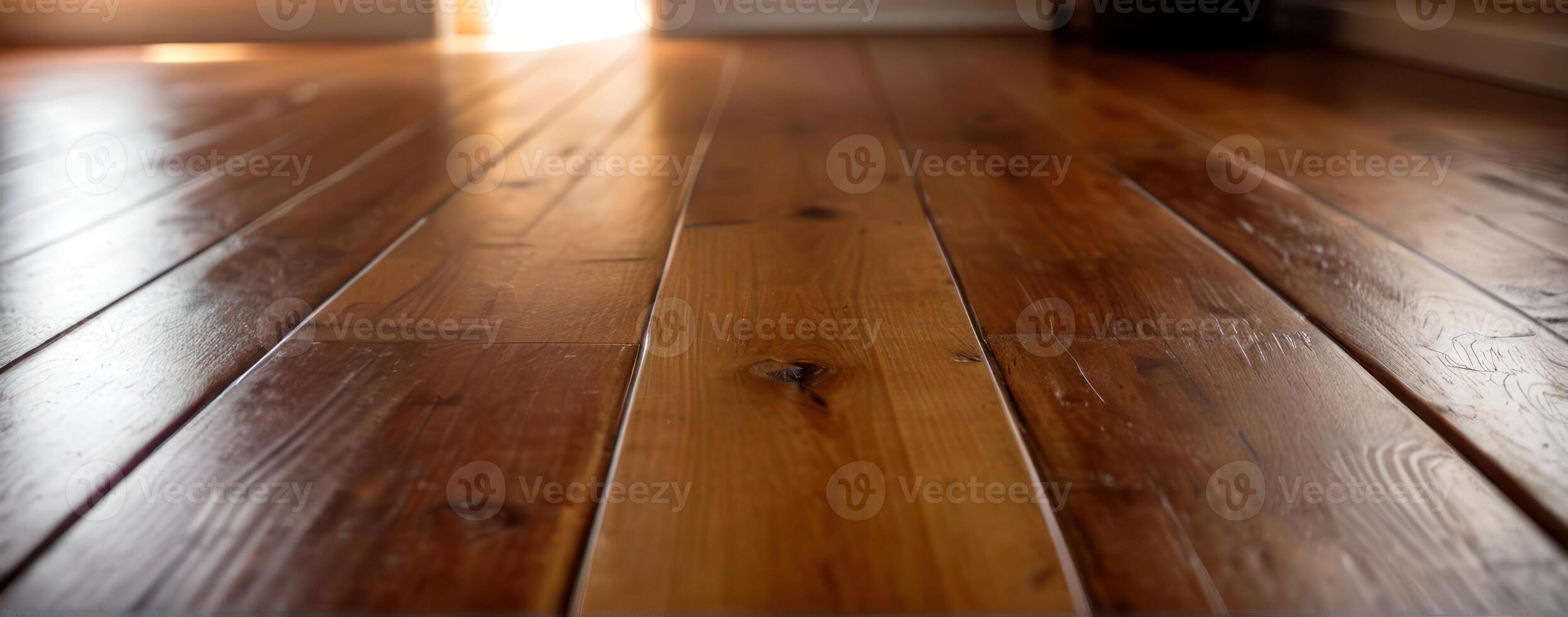 A close up of wood floors with sunlight shining on them photo
