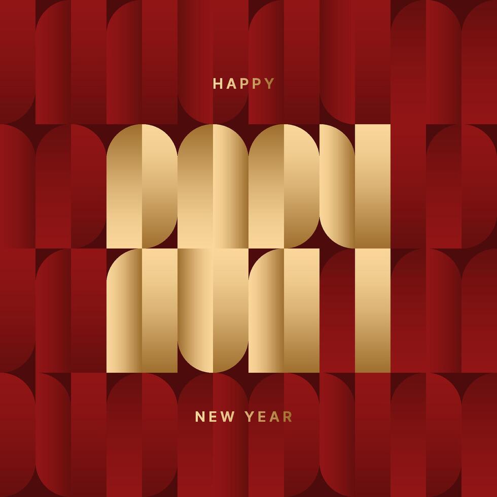 illustration with 2024 sign for flyer template, greeting card, poster, banner or social media. 2024 number design with geometric shapes for Happy New Year and Merry Christmas. vector