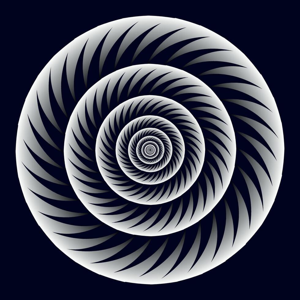 Abstract cogwheels spiral into infinity. Abstract concentric circle. vector
