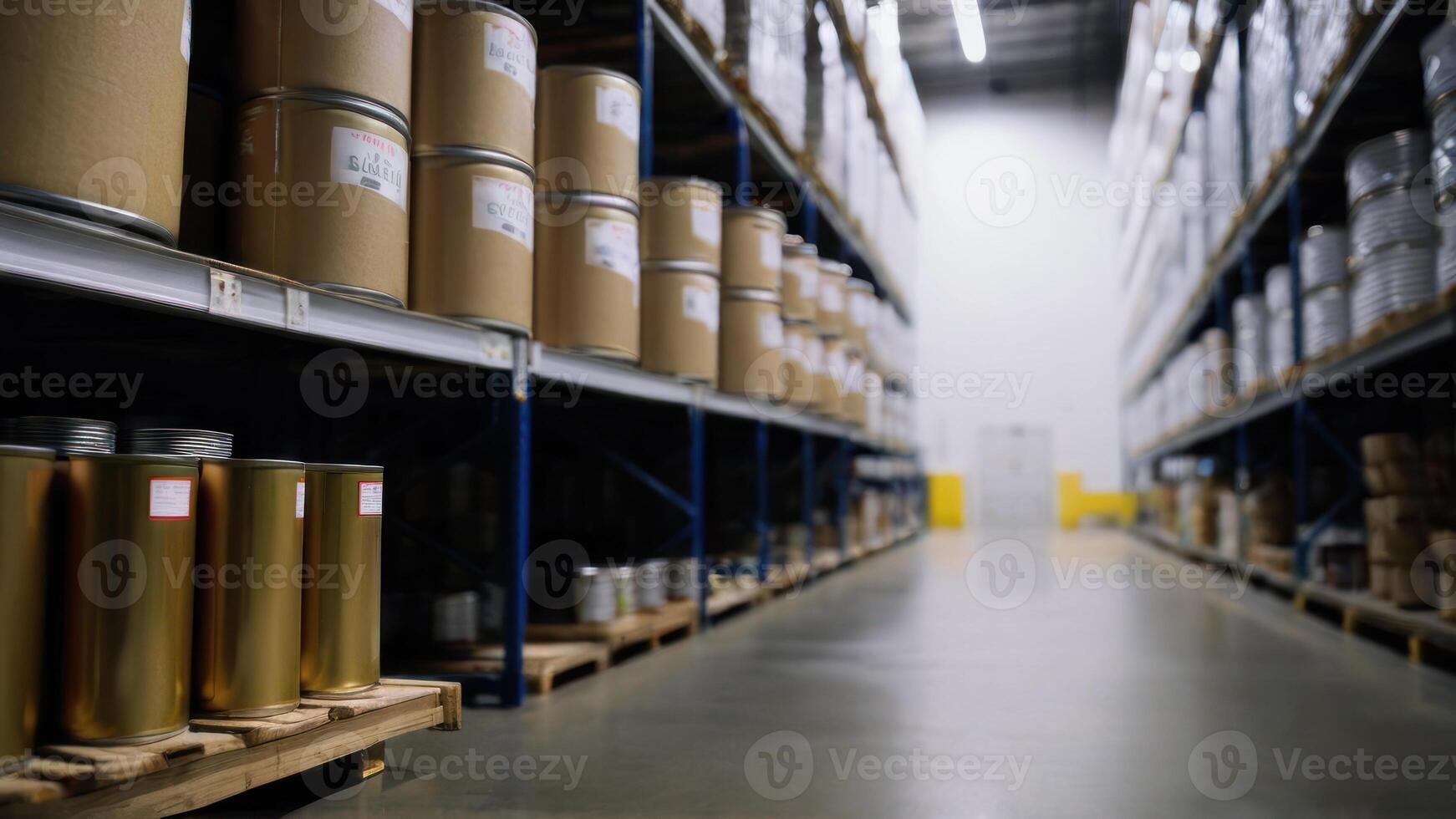 A warehouse full of jars and barrels photo