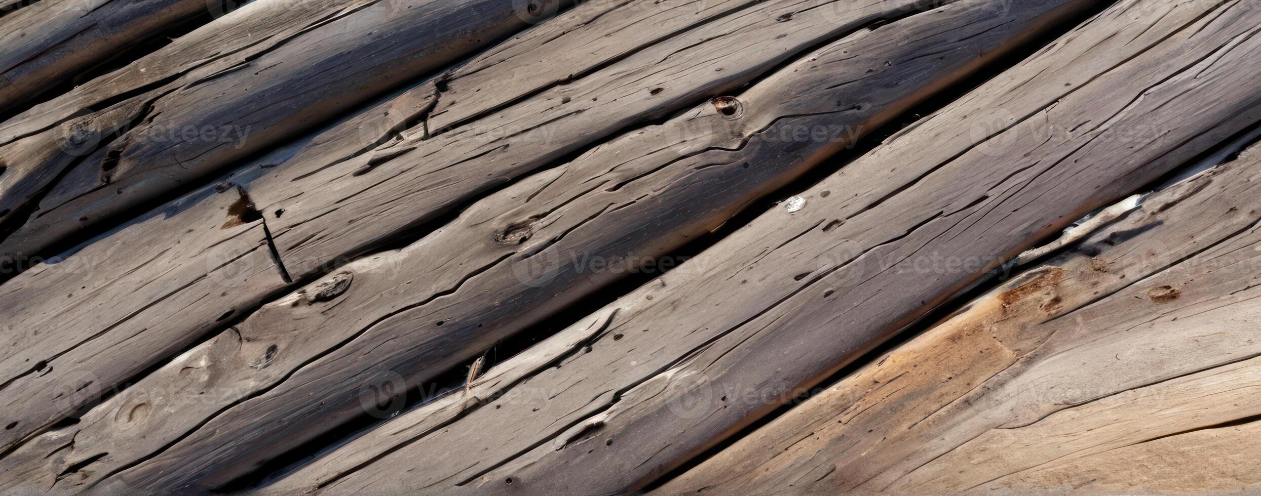A close up image of an old wooden plank photo