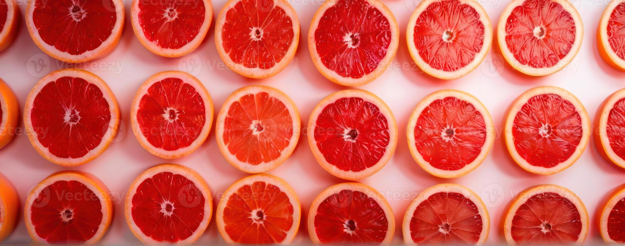 Sliced grapefruits on a white background photo