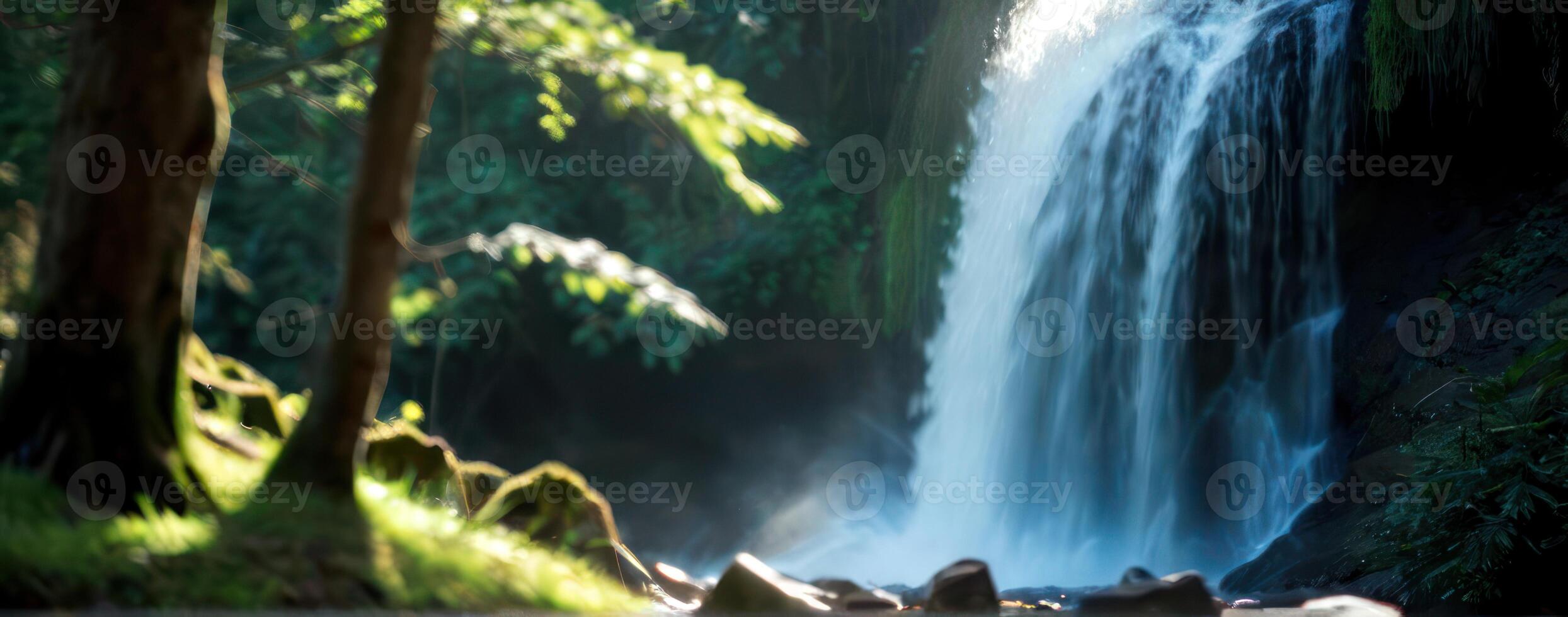 A waterfall in the middle of the forest photo