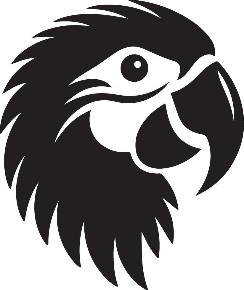 Silhouette Parrot Head Images vector