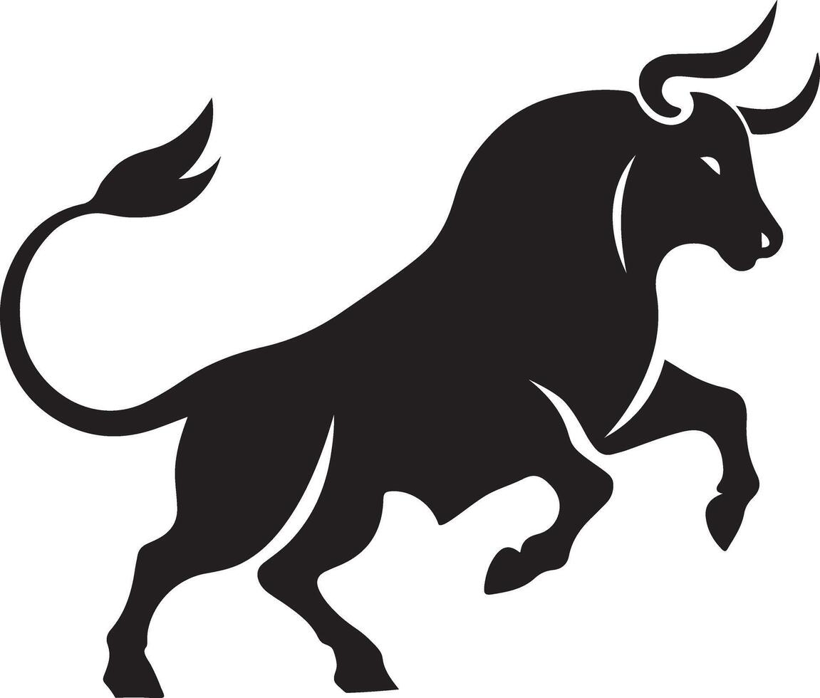Silhouette Bull Ready Attack Stock vector