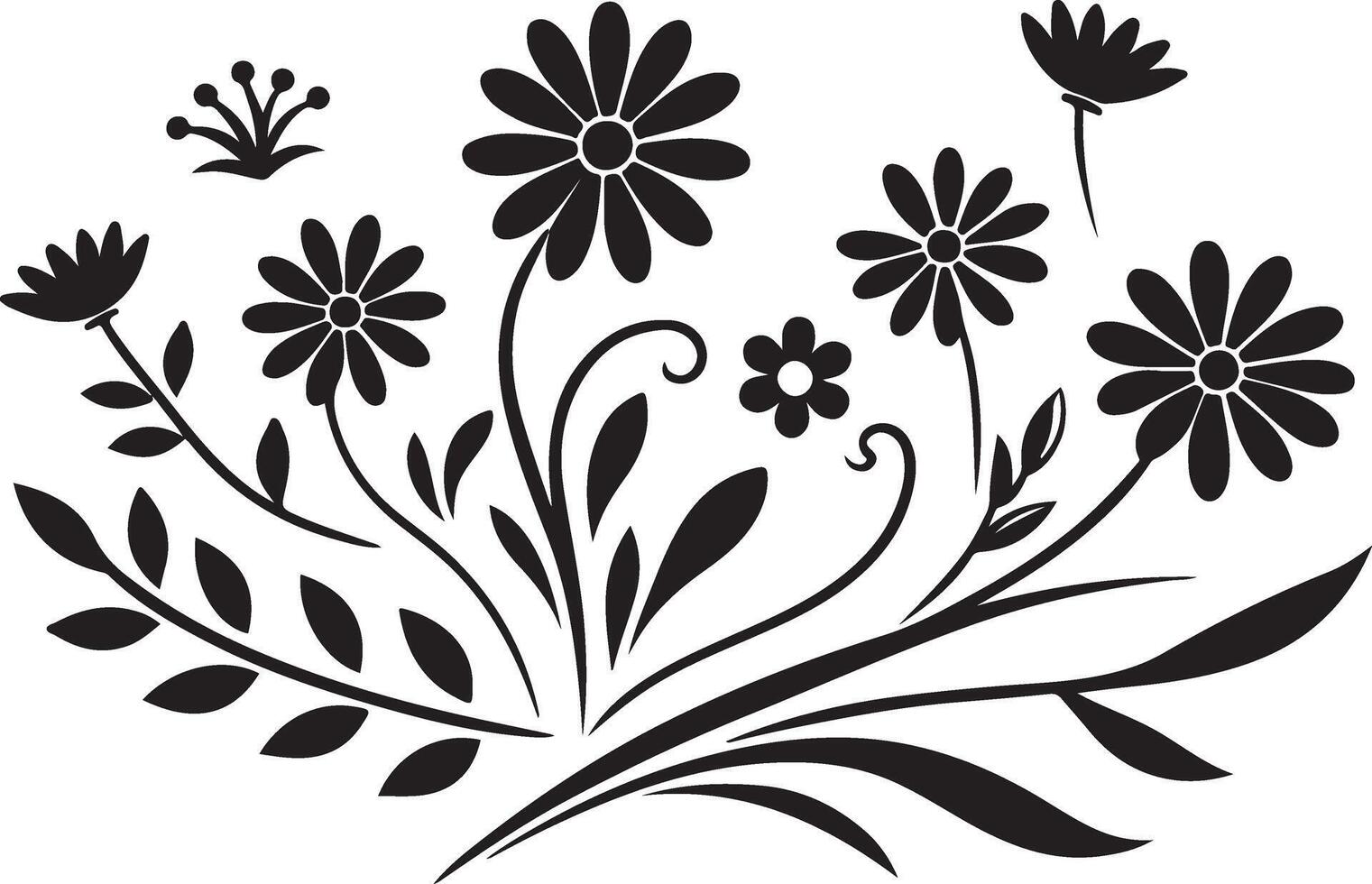 Simple Flower Silhouette Image vector