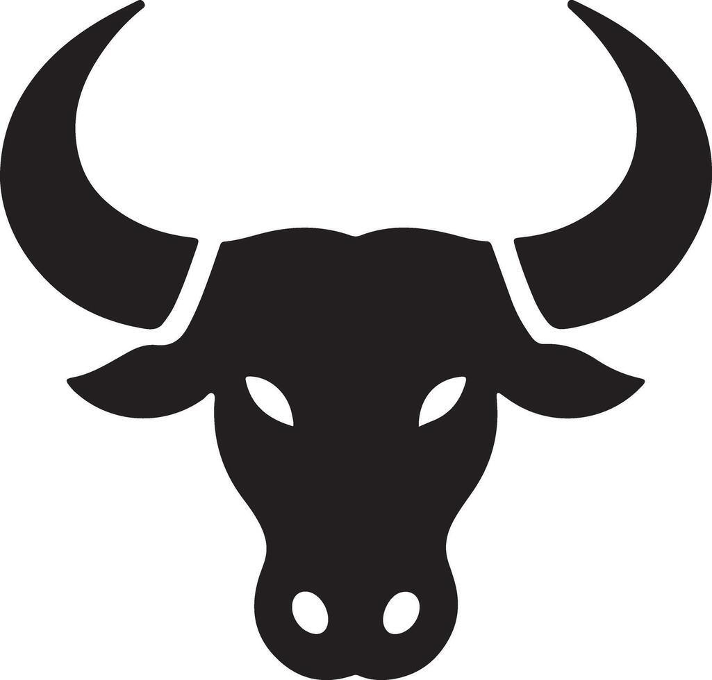 Bull Head Icon with Horns vector