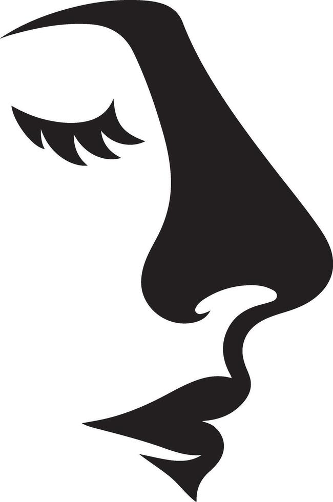 Nose Icon Isolated On Black vector
