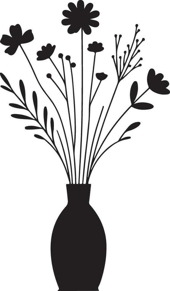 Flower Vase Silhouette Clip Art vector