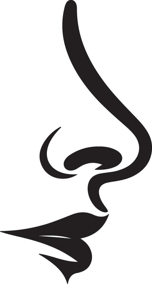 Nose in profile simple icon vector