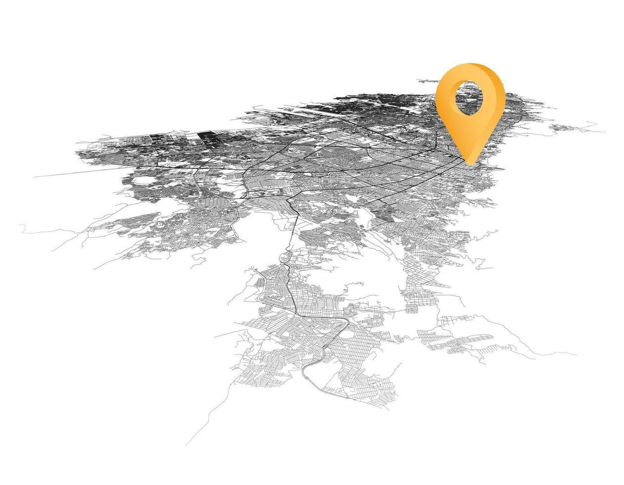 Bogota Colombia,isometric detail Streets Roads Map with location pin, element image vector