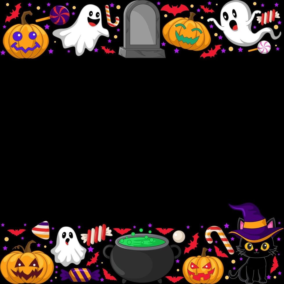 Halloween background with Scary Element, Editable design vector