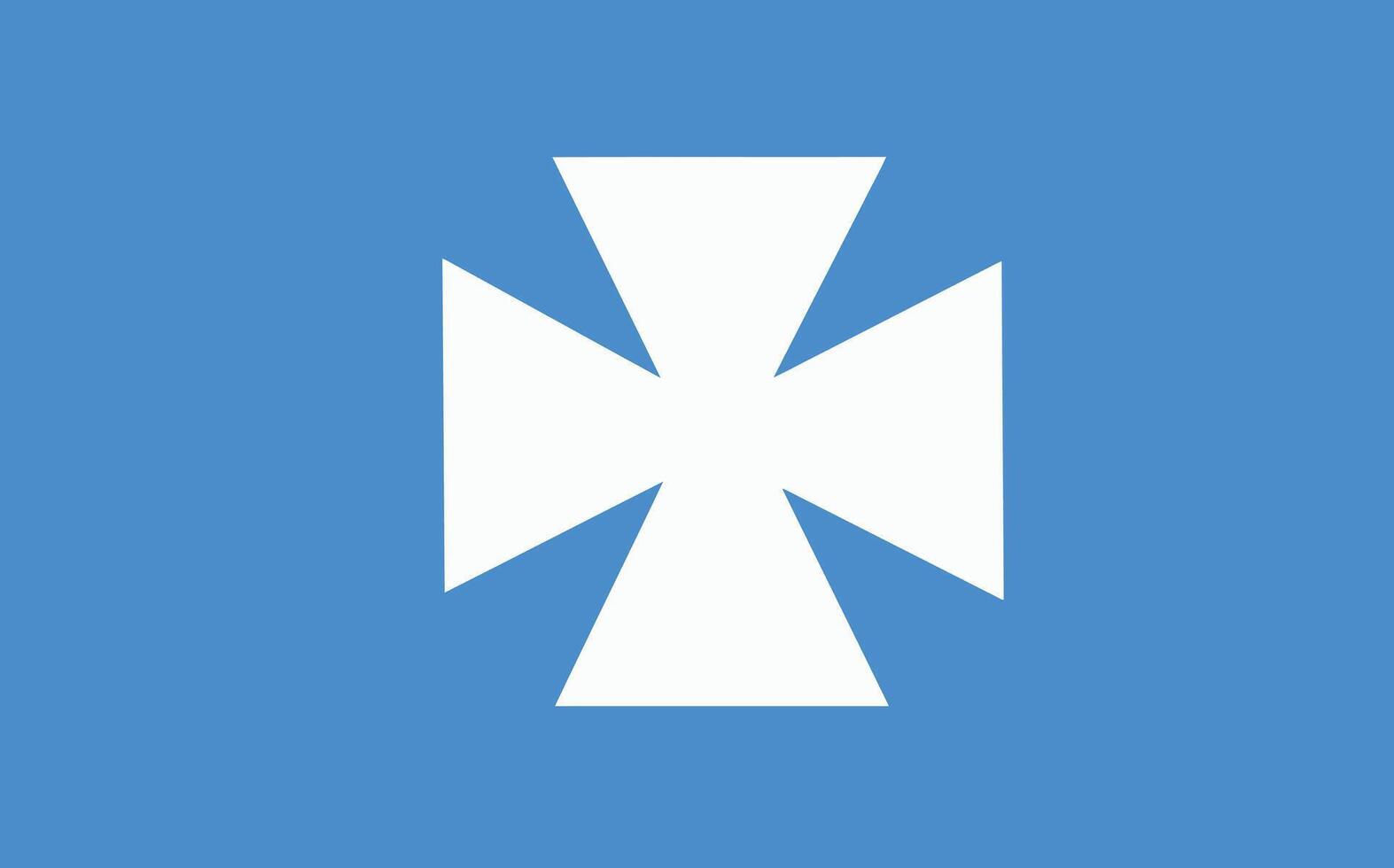 A blue and white flag with a cross on it vector