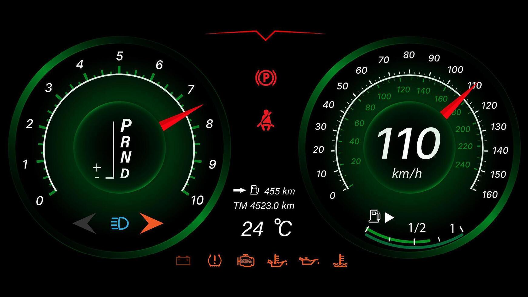Speedometer speed car auto dashboard design. Speed meter abstract technology. vector