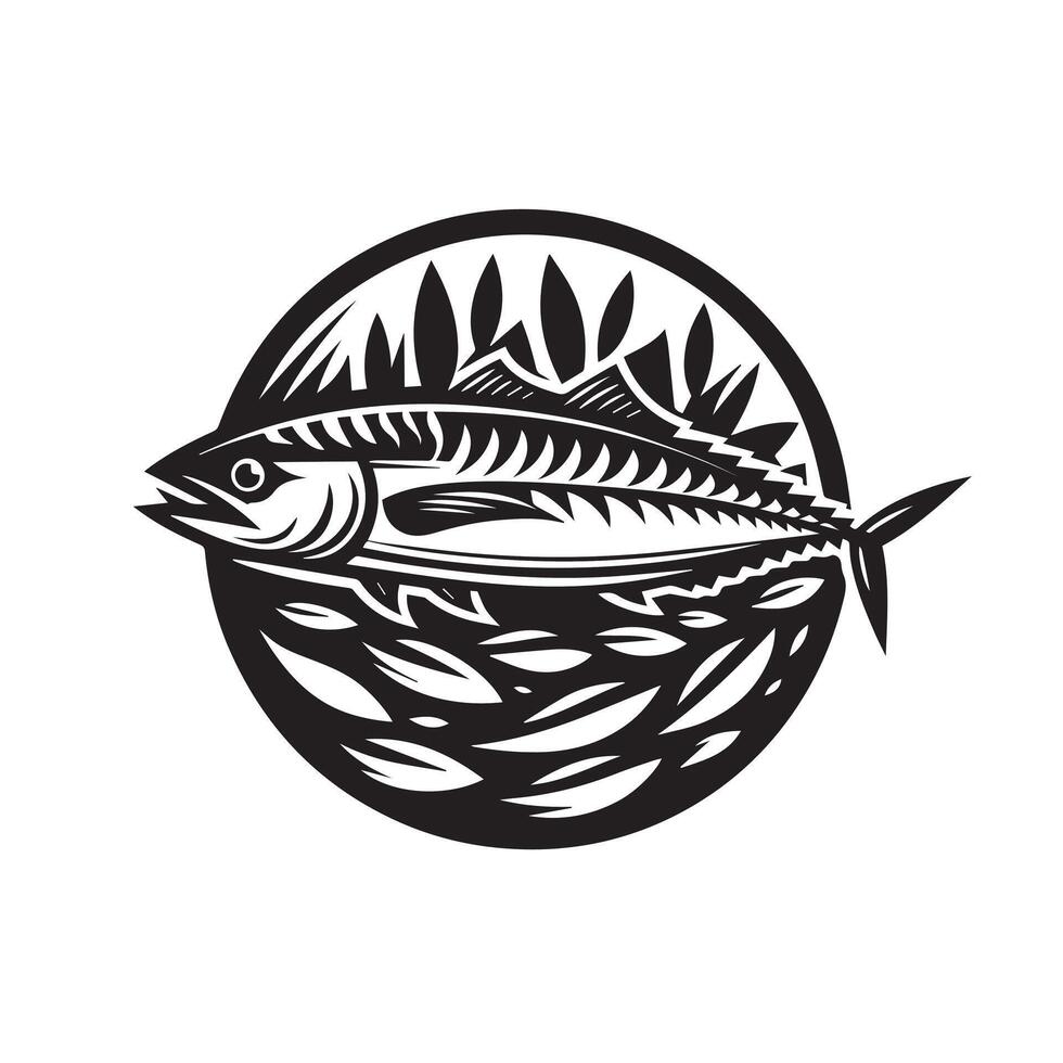 Creative Set Of A Fish Design. vector