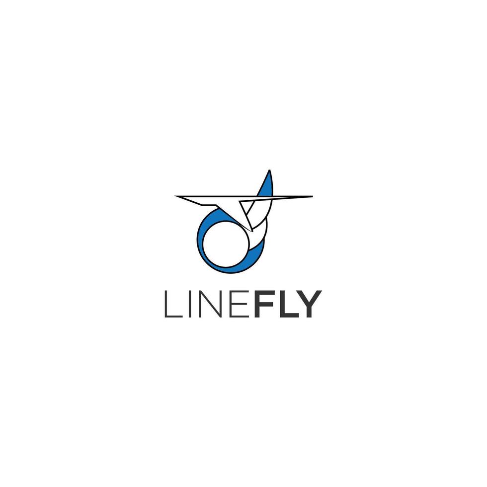 FLY with Abstract Airplane Logo Design in the shape of a bird vector
