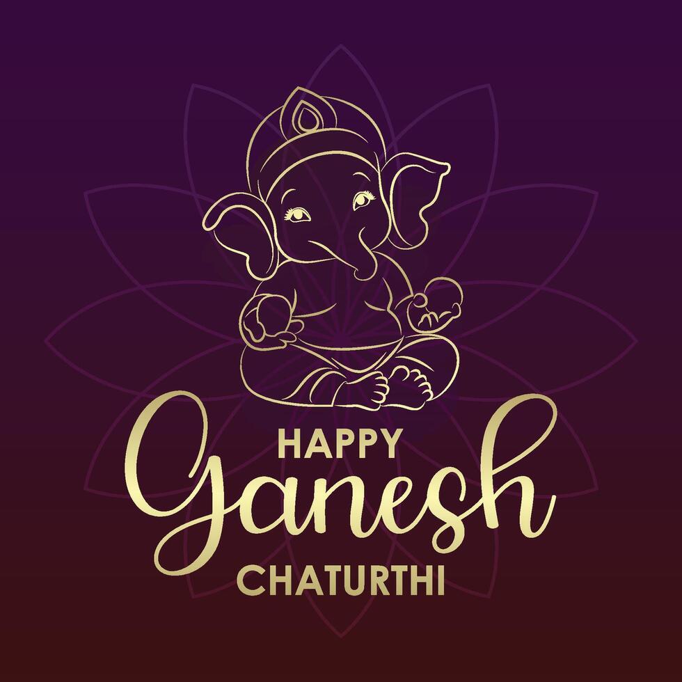 Happy Ganesh Chaturthi art illustration vector
