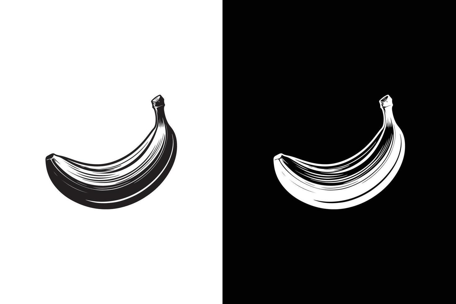 Banana icon silhouette illustration. Banana icon white black background vector
