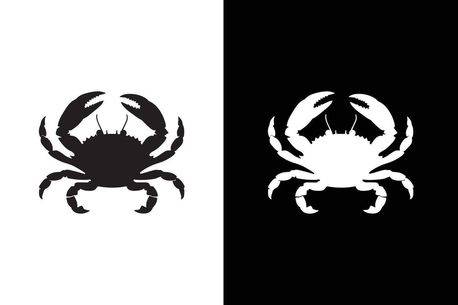 Crab silhouette icon Isolated crab on white black background. Crab silhouette illustration. vector