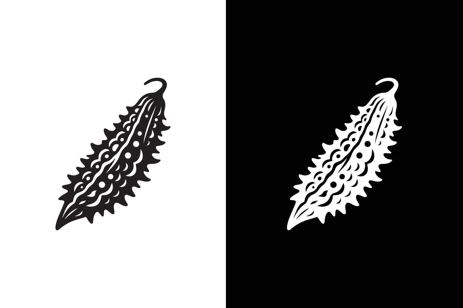 Bitter Gourd Icon silhouette illustration. Bitter Gourd vector