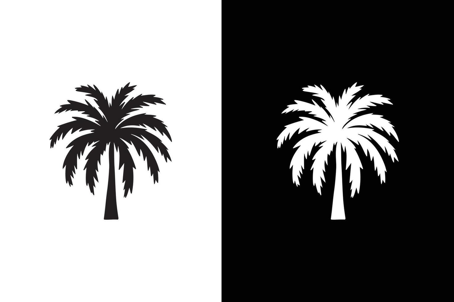 Palm tree icon silhouette design template. Palm tree silhouette. Collection of tropical palm tree vector