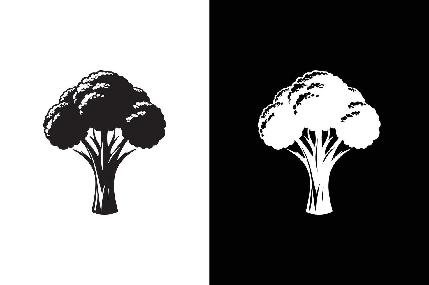 Broccoli Icon silhouette for design. Easily editable. Broccoli Icon illustration black vector