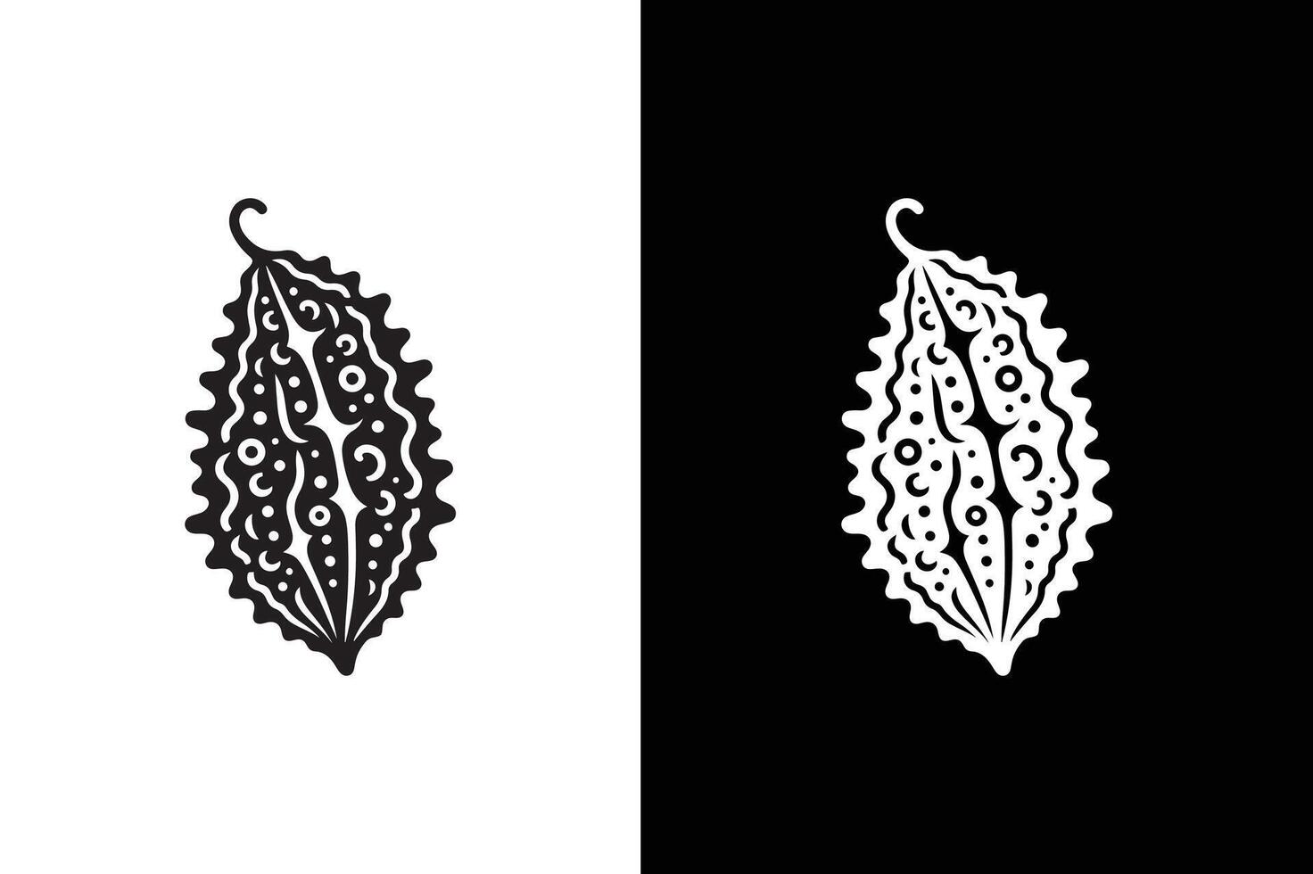 Bitter Gourd Icon silhouette illustration. Bitter Gourd icon black vector