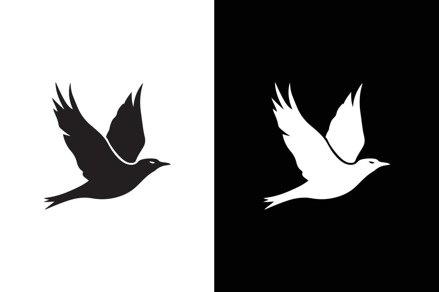 Bird silhouette icon. elements for design. Bird icon, silhouette, logo on white vector