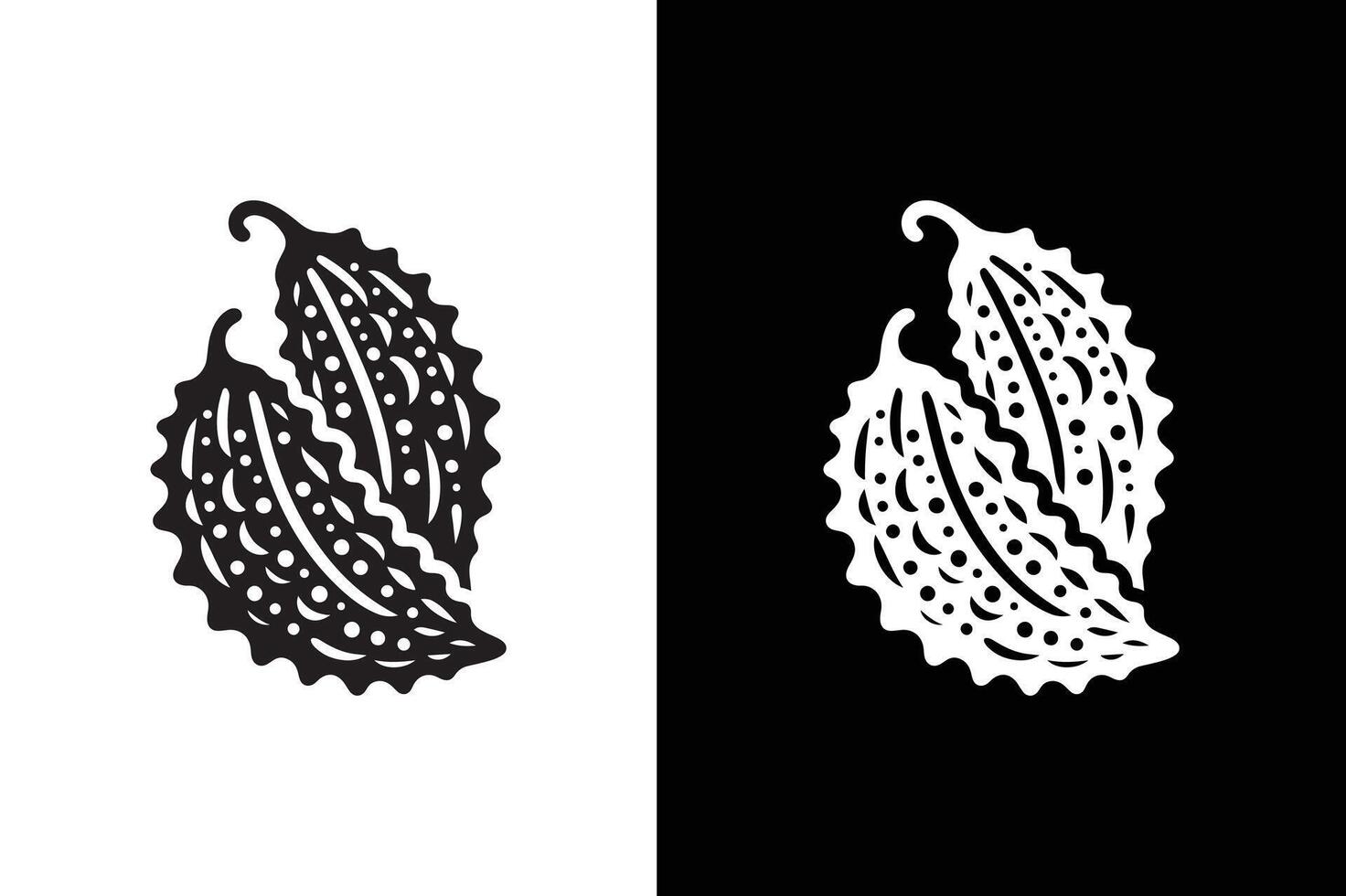 Bitter Gourd Icon silhouette illustration. Bitter Gourd icon vector