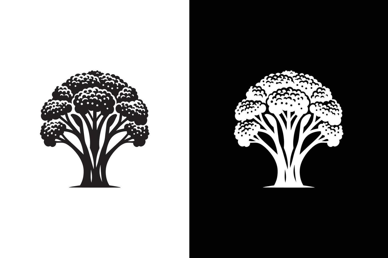 Broccoli Icon silhouette for design. Easily editable illustration vector