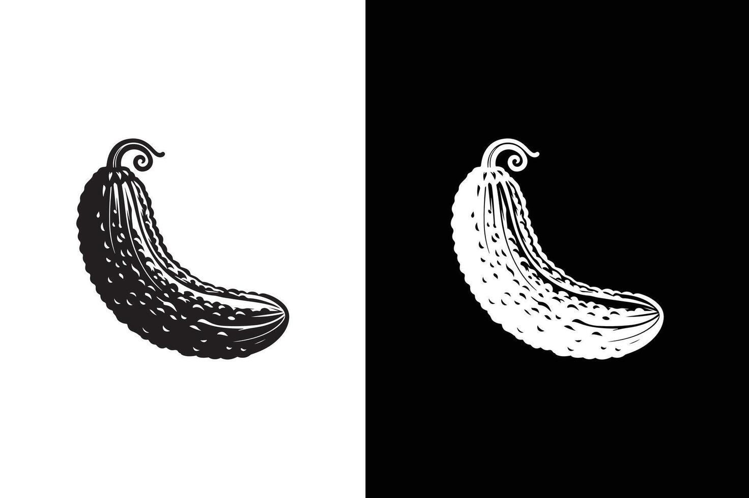 Cucumber icon illustration. Cucumber icon silhouette black vector