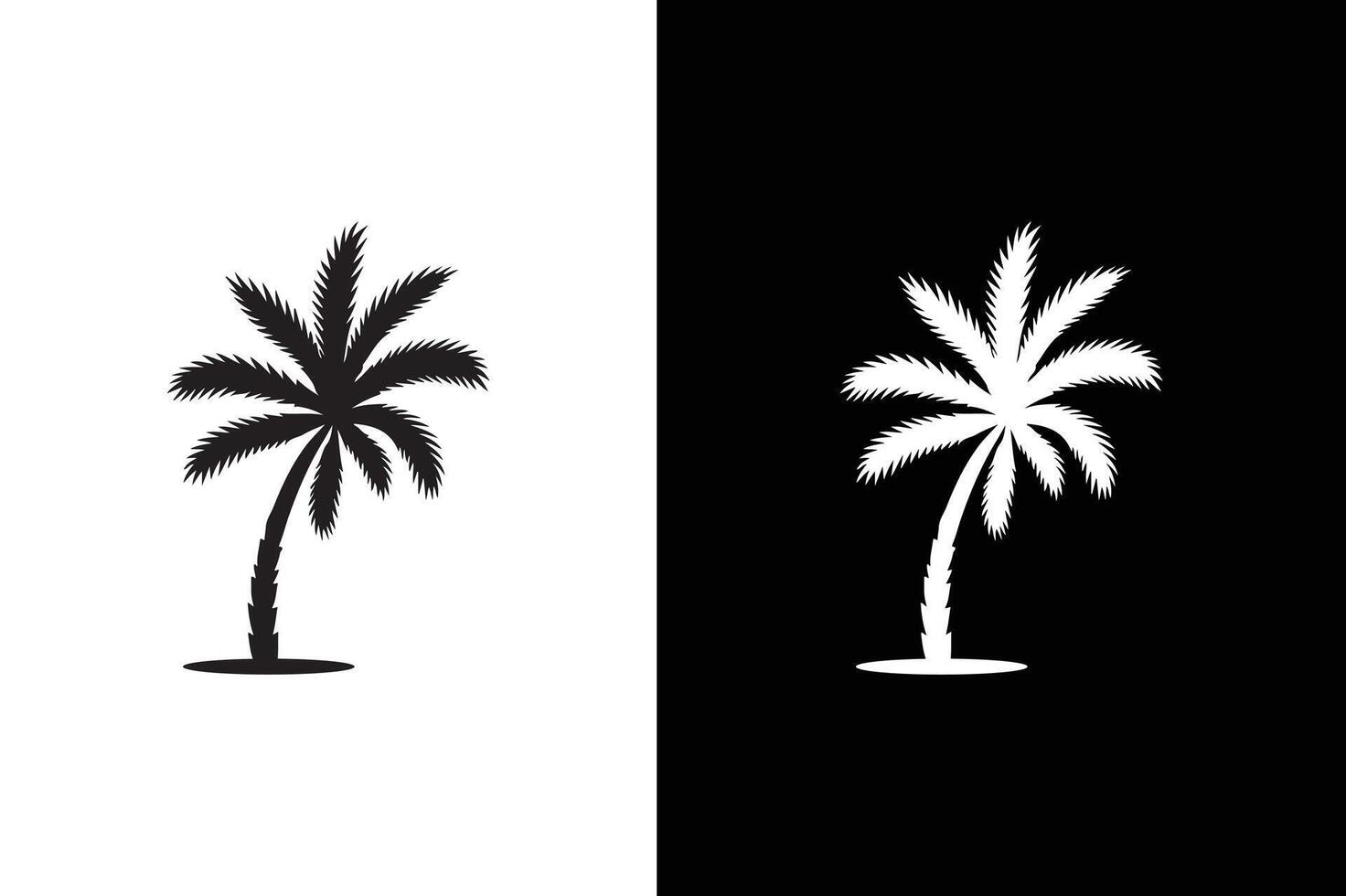 Palm tree icon template isolated. Coconut palm tree icon silhouette vector