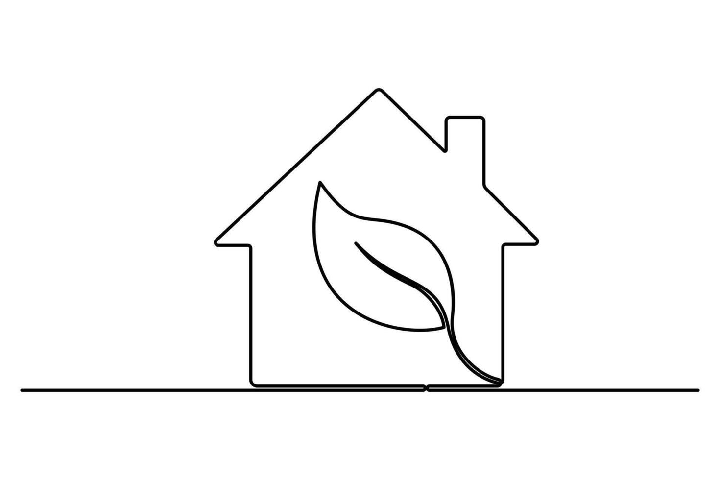 Continuous one line ecology sustainable outline art illustration vector