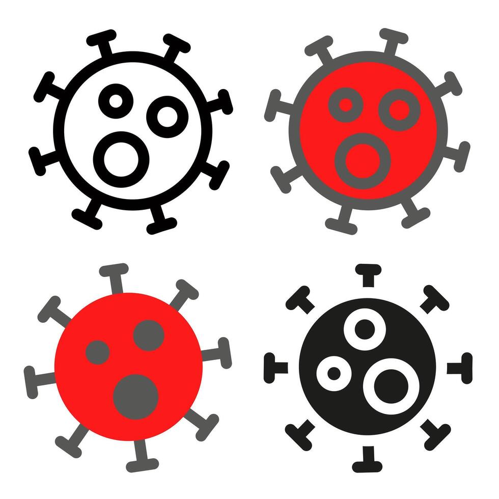 Virus icon. Viruses and bacteria set of different icons. Designing virus signs. vector