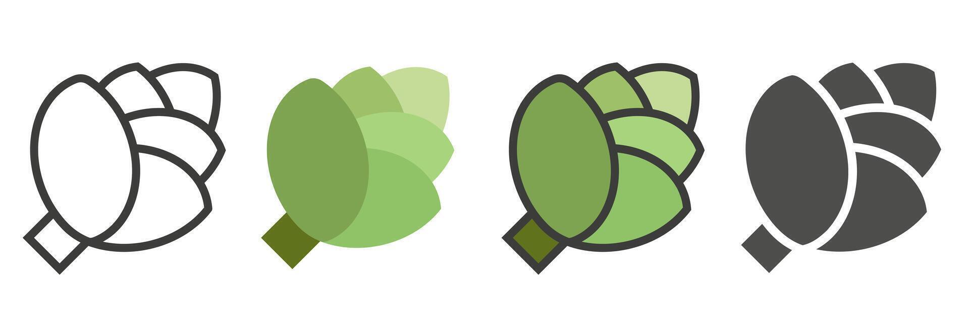 Artichokes in different styles. Artichoke icons. Set of artichokes. A variety of artichokes. vector